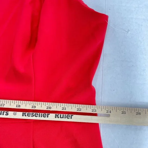 Ralph Lauren Women Dress 24W Red Midi Sleeveless A-Line Round Neck Plus Size New
